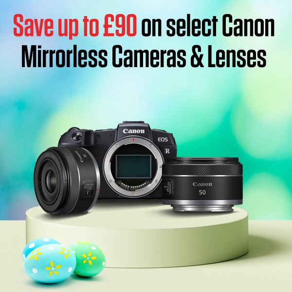 Save up to £90 on select Canon Mirrorless Cameras & Lenses