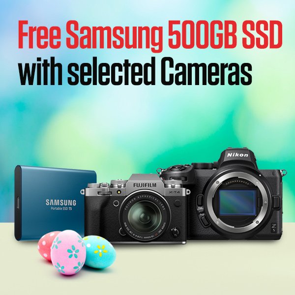Free Samsung 500GB SSD with selected Cameras