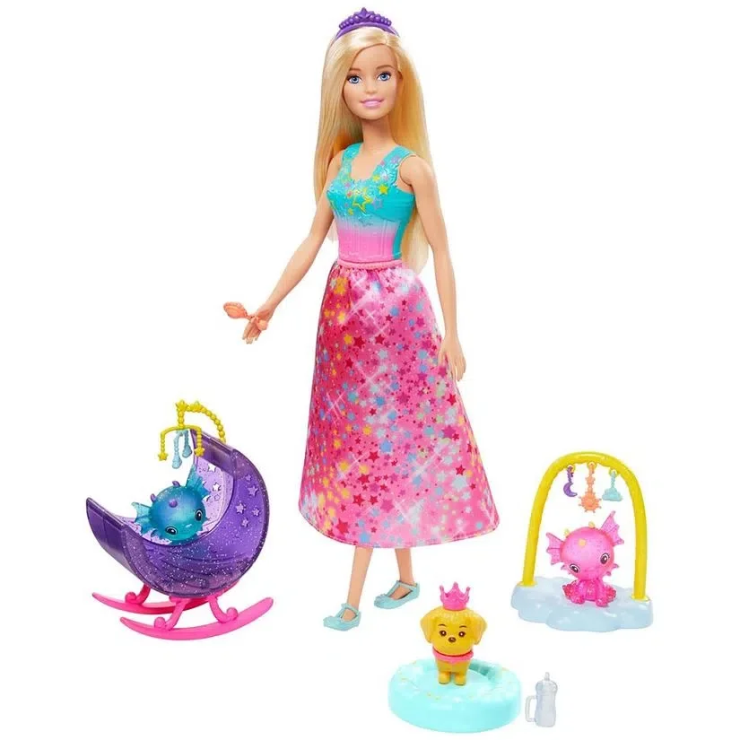 Barbie Dreamtopia Dia de Pets Babá de Dragões Bebês - Mattel