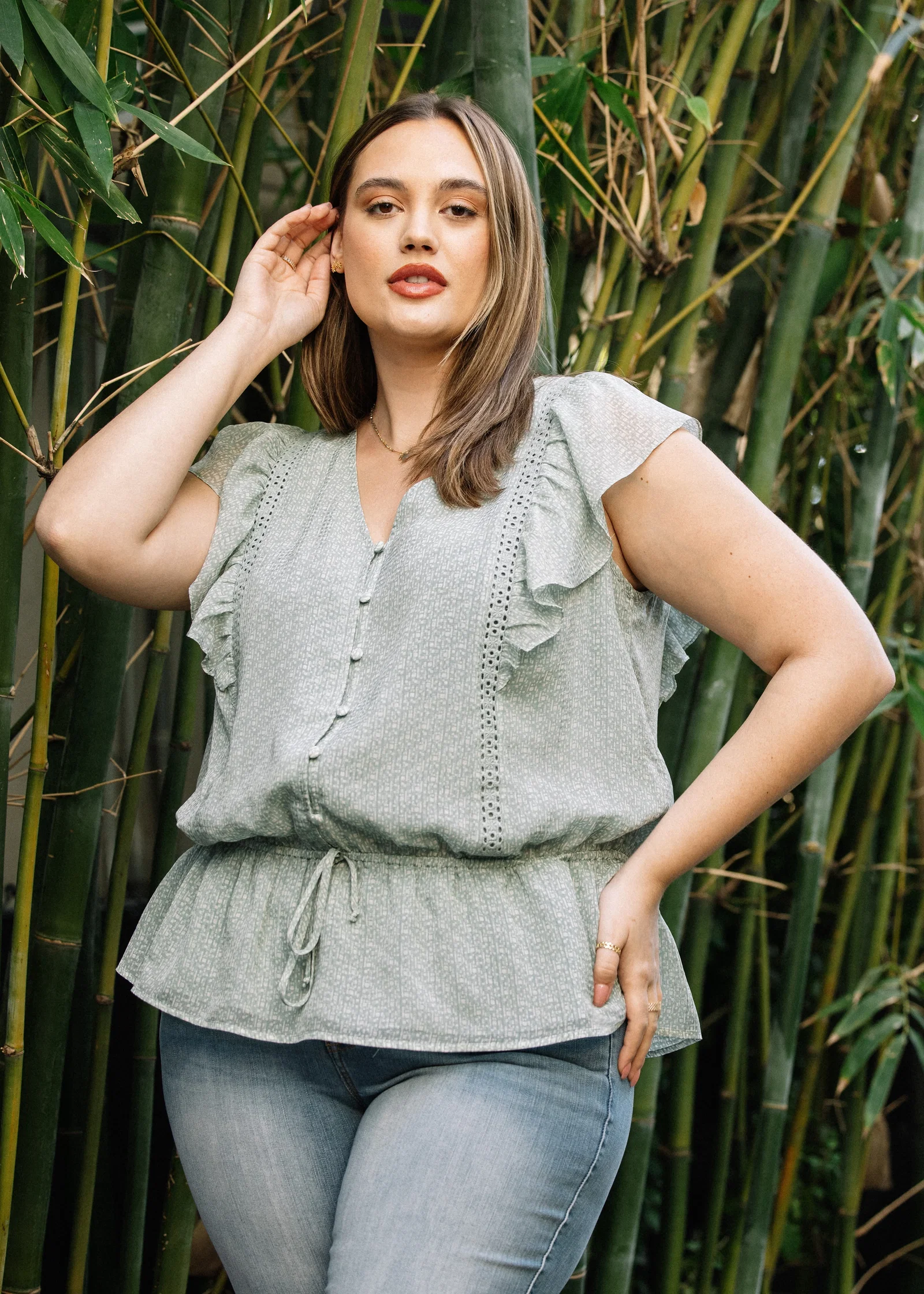 Image of Kimora Tunic Top with Ruffles (Plus Size)