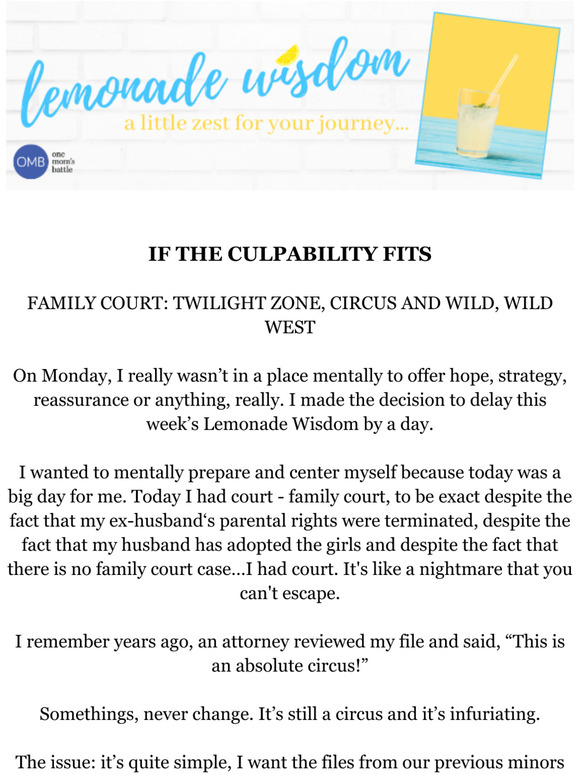 Lemonade Wisdom: The Circus of Family Court