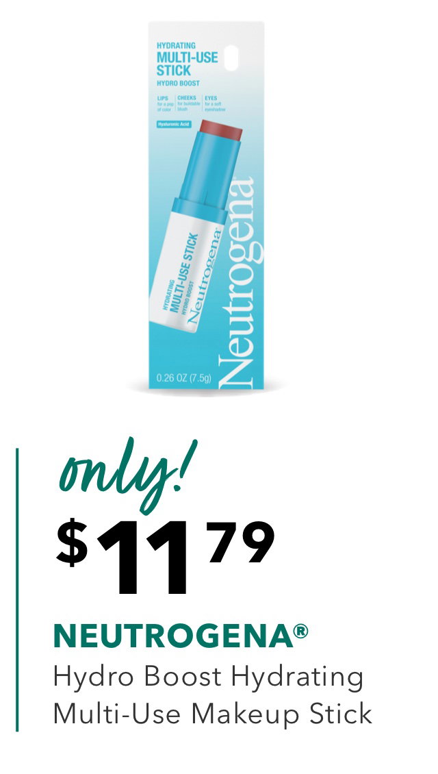 only! | $11.79 | NEUTROGENA® | Hydro Boost Hydrating Multi‑Use Makeup Stick
