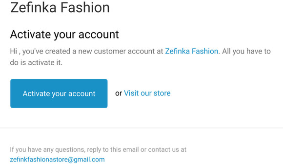 Customer account activation