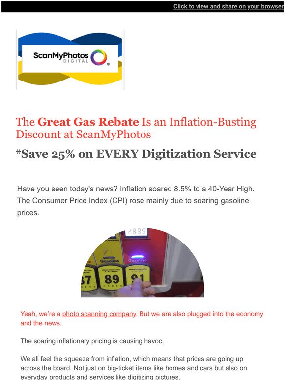 The Great Gas Rebate Saves You 25%. For -