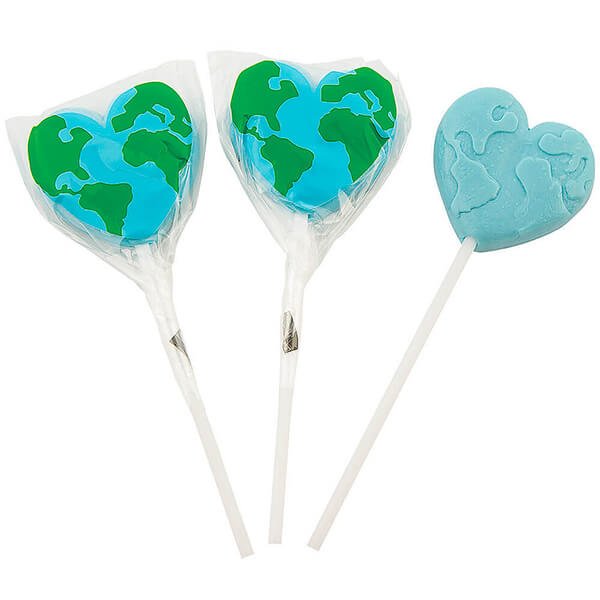 Heart Shaped Earth Lollipops