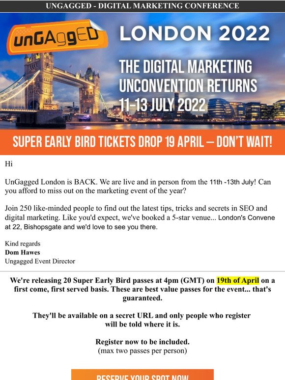 UnGagged London is BACK this July!