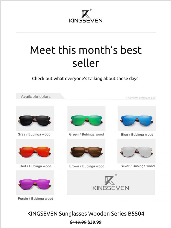 Meet this month's best seller (KINGSEVEN Eyewear)