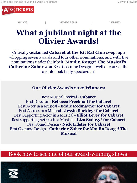 What a jubilant night at the Olivier Awards! 