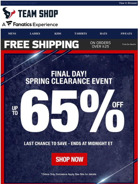 Final Day | Up To 65% Off & Free Shipping