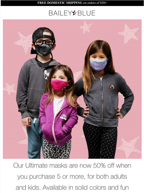 Buy 5 or more Ultimate masks and get 50% off! 