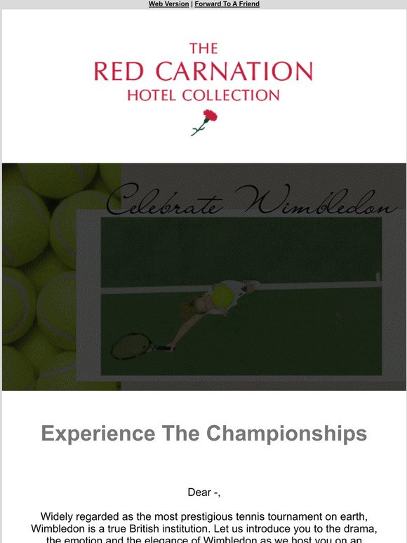-experience Wimbledon with Red Carnation Hotels