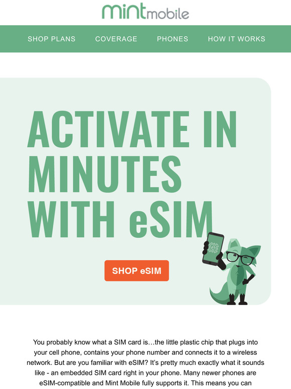 Mint SIM Heres the eSIM eMAIL you didnt know you needed Milled