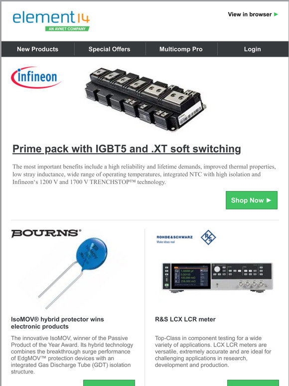 Selection of recommended electronic components, offers & more