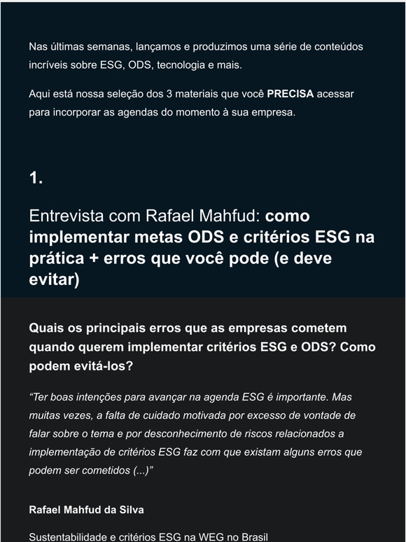 TOP 3 contedos que voc PRECISA ver sobre ESG e impacto social