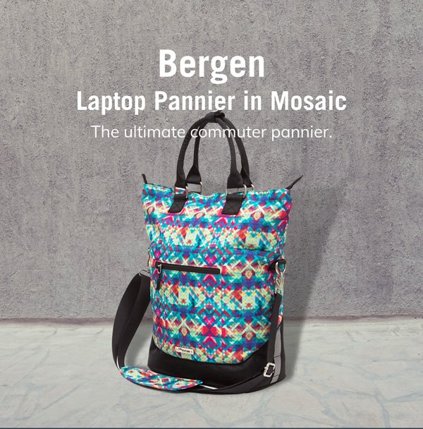 Bergen Laptop Pannier in Mosaic. The ultimate commuter pannier.