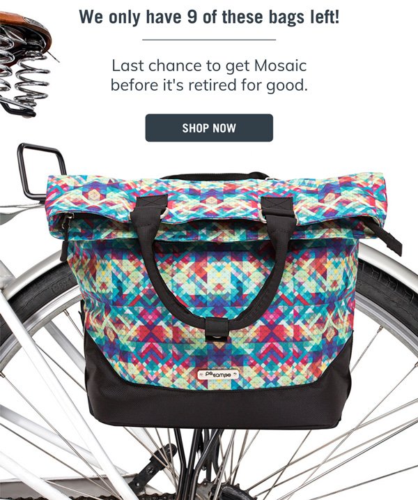 We only have 9 of these bags left! Last chance to get Mosaic before it's retired for good. Shop Now.