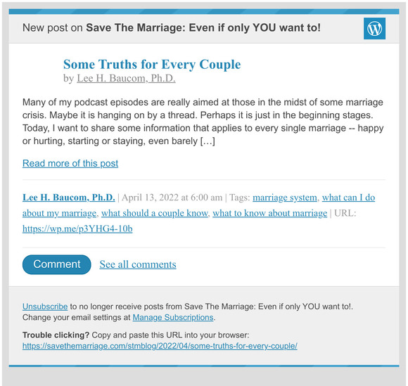 [New post] Some Truths for Every Couple
