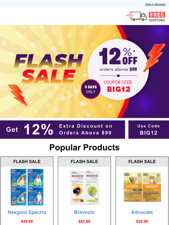 FLASH SALE | Extra 12% OFF* | FREE SHIPPING