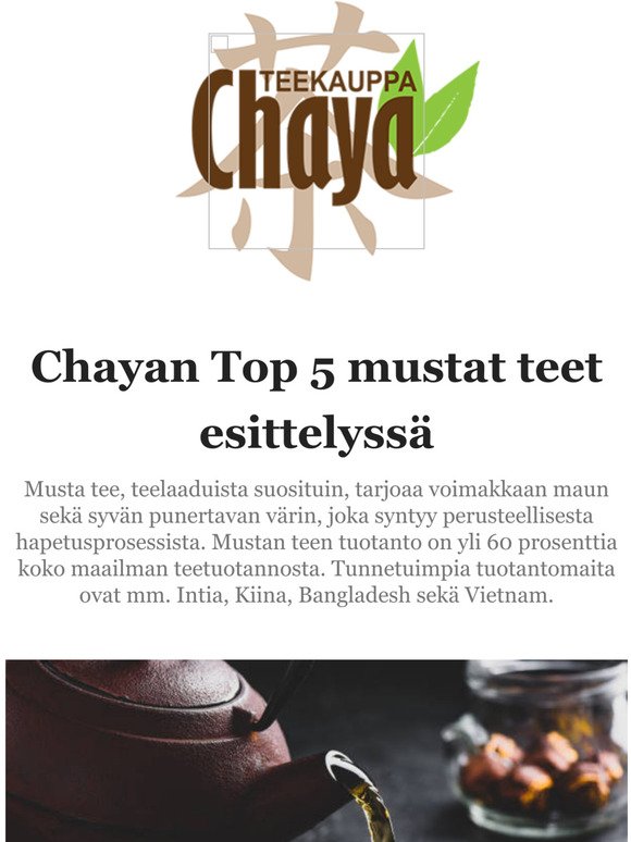 (ALE!) Chayan TOP 5 mustat teet esittelyss