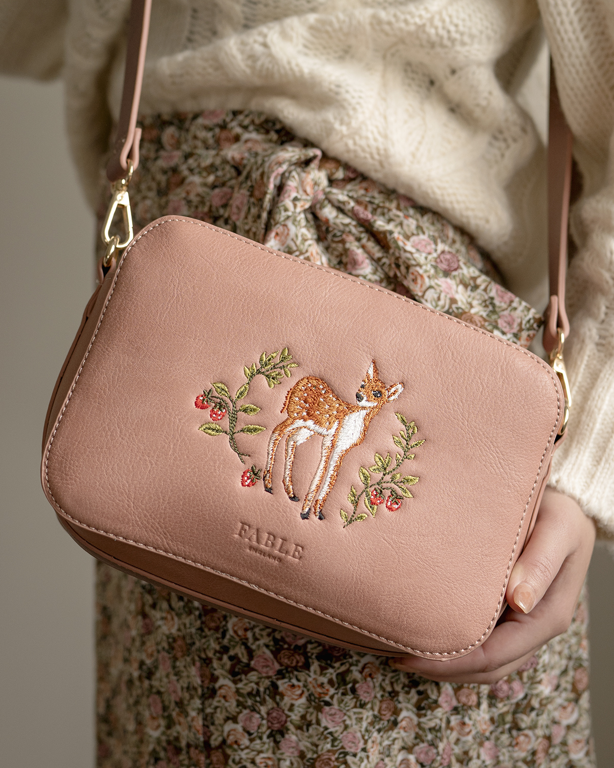 Fable Blue Tit Embroidered Mini Saddle Bag, Fable England