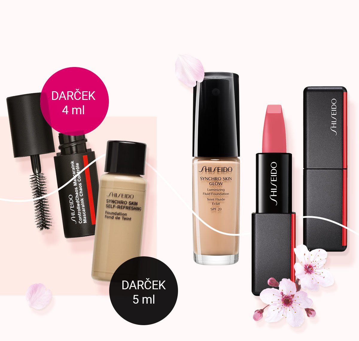 Objednajte si produkty od Shiseido aspoň za 69 € a dostanete od nás ako darček riasenku a make-up od rovnakej značky.