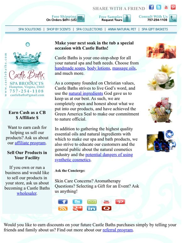 Castle Baths Newsletter Subscription Confirmation - Welcome to Castle Baths!
