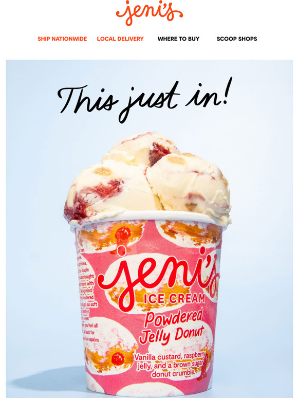 Jeni's Ice Creams New! Powdered Jelly Donut Milled
