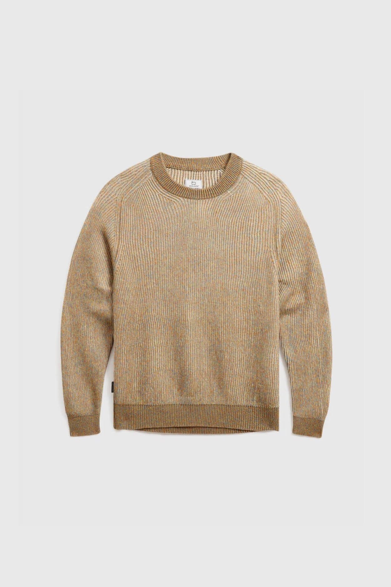 Crewneck sweater in cotton linen blend