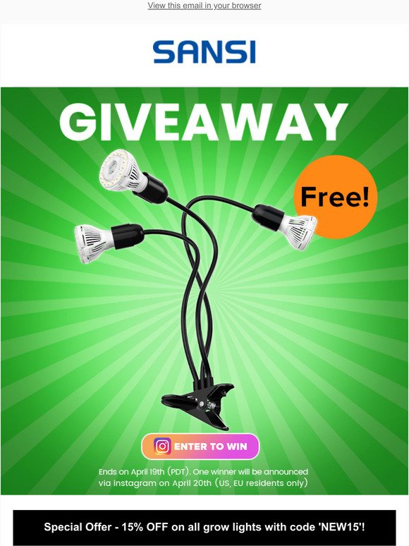 Giveaway! Enter to Win the Free Led Grow Light