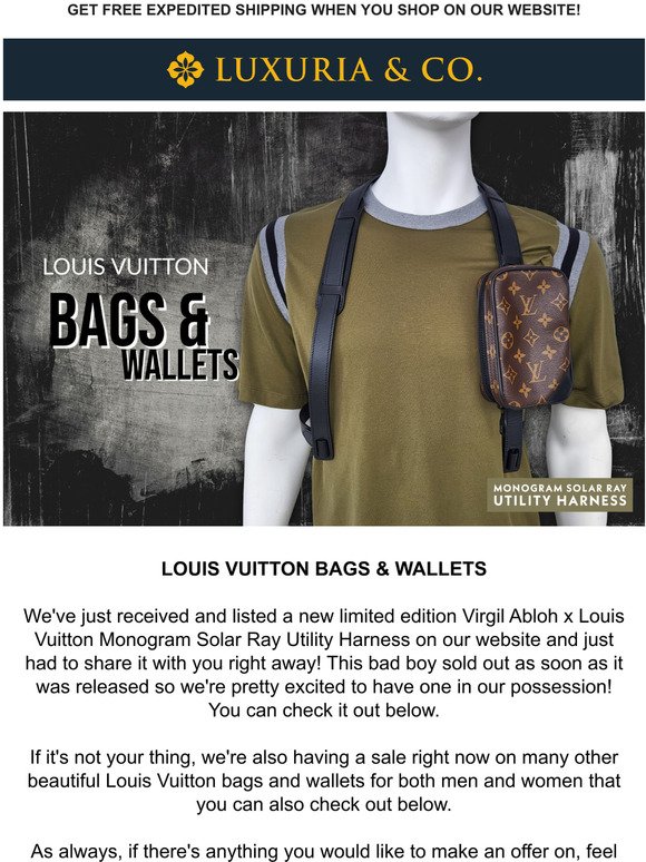 Louis Vuitton Utility Harness Monogram Brown for Men