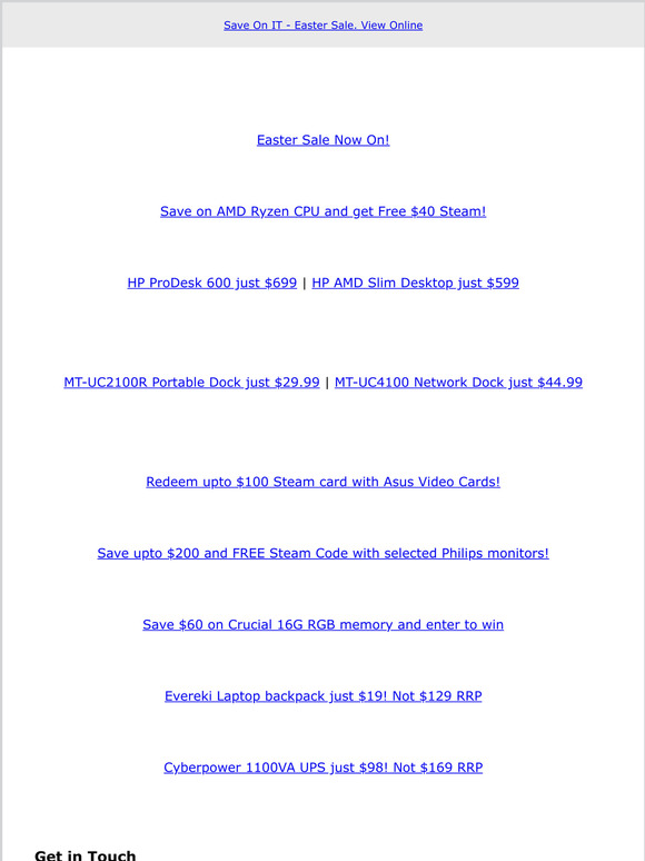 Happy Holidays!   Special Easter Offers available now
