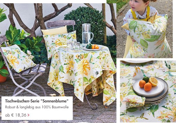Tischw?schen-Serie Sonnenblume ab 18,36 Euro