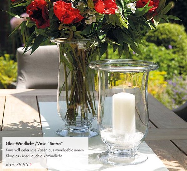 Glas-Windlicht Vase Sintra ab 79,95 Euro