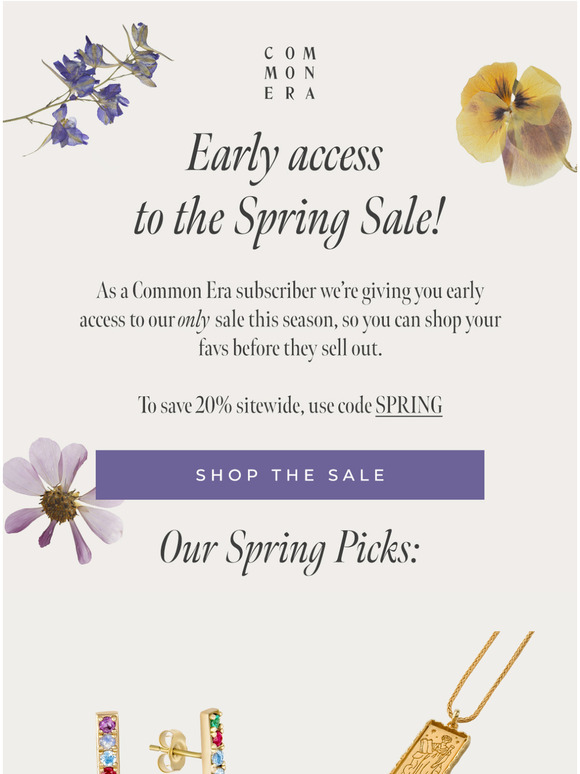 Your early sale access starts NOW!