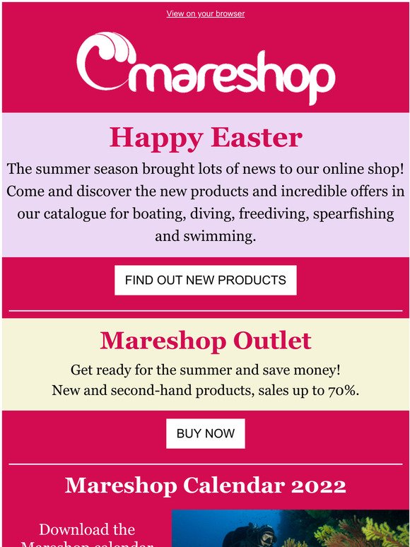 Happy Easter with news from Mareshop