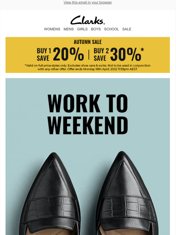 clarks autumn sale