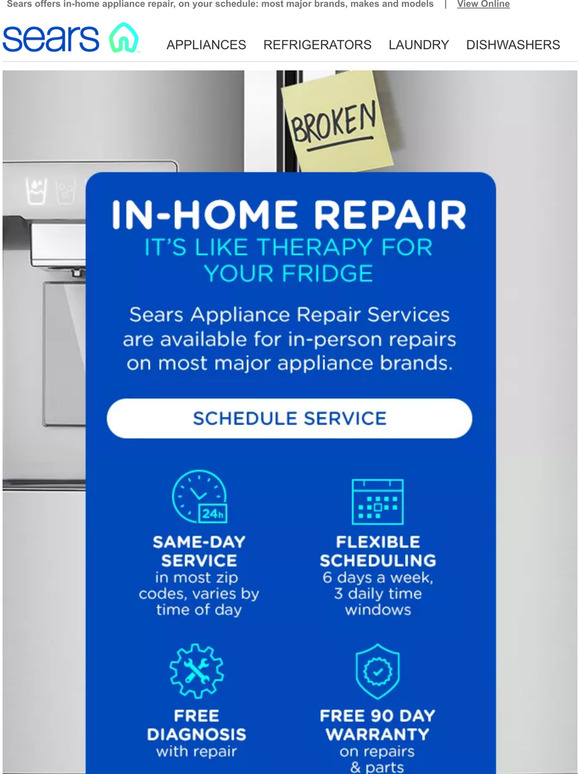 Sears Getting Your Appliances Fixed is Easier and Faster than You