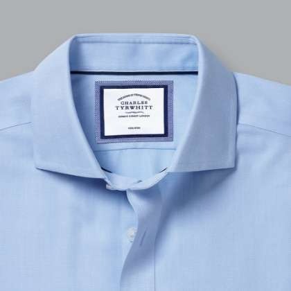 Cutaway Collar Non-Iron Regent Weave Shirt - Sky
