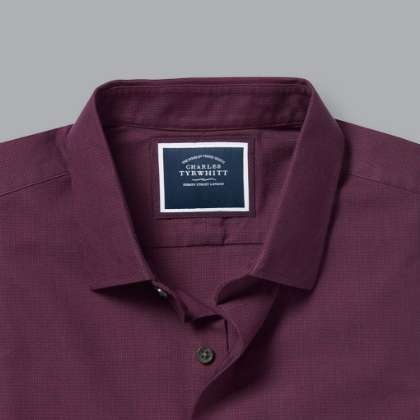 Puppytooth Fine Flannel Shirt - Berry