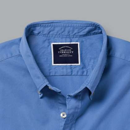 Washed Fine Twill Shirt - Ocean Blue