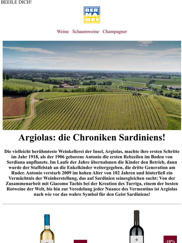Argiolas: bis zu -14% Rabatt 