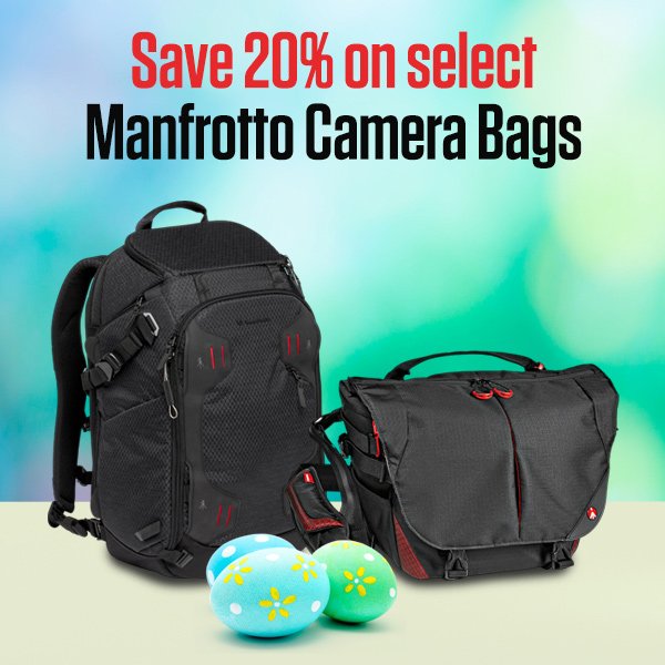 Save 20% on select Manfrotto Camera Bags