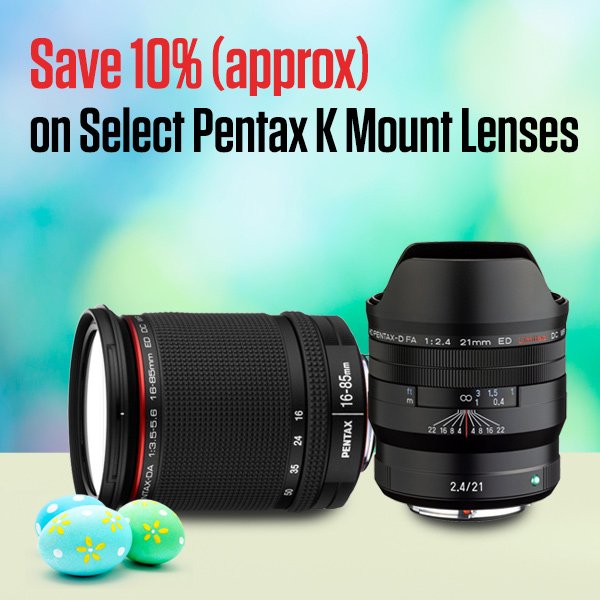 Save 10% (approx) on Select Pentax K Mount Lenses