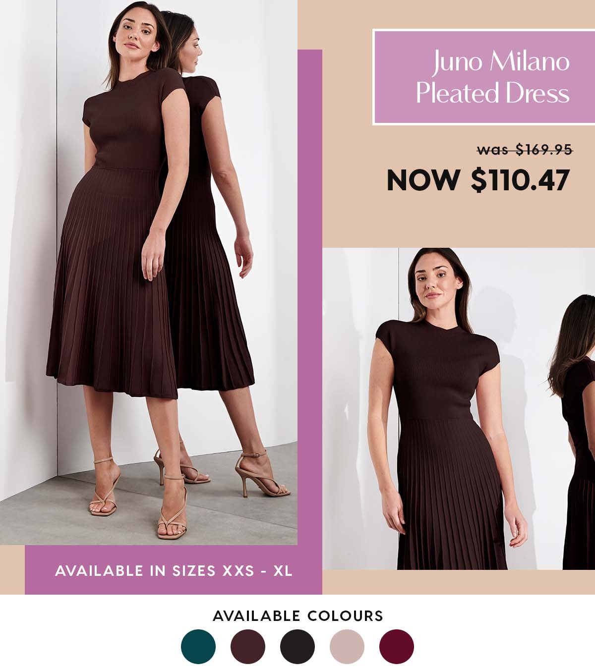 Juno Milano Pleated Dress