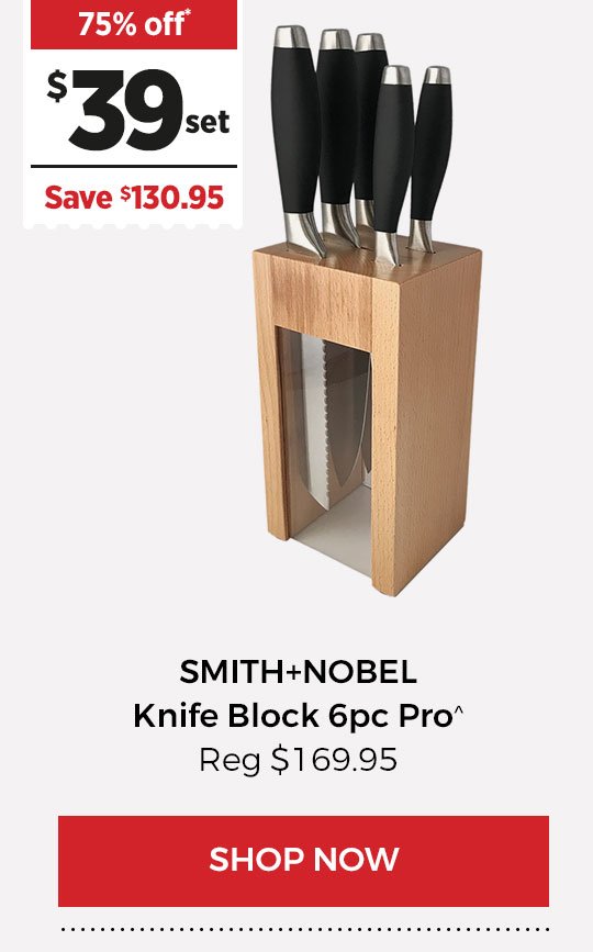 SMITH + NOBEL KNIFE BLOCK 6PC PRO