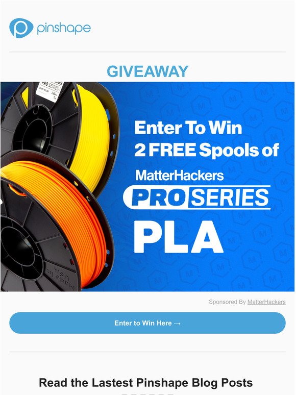 Sponsored Giveaway: Win 2 FREE Spools of PLA Filament