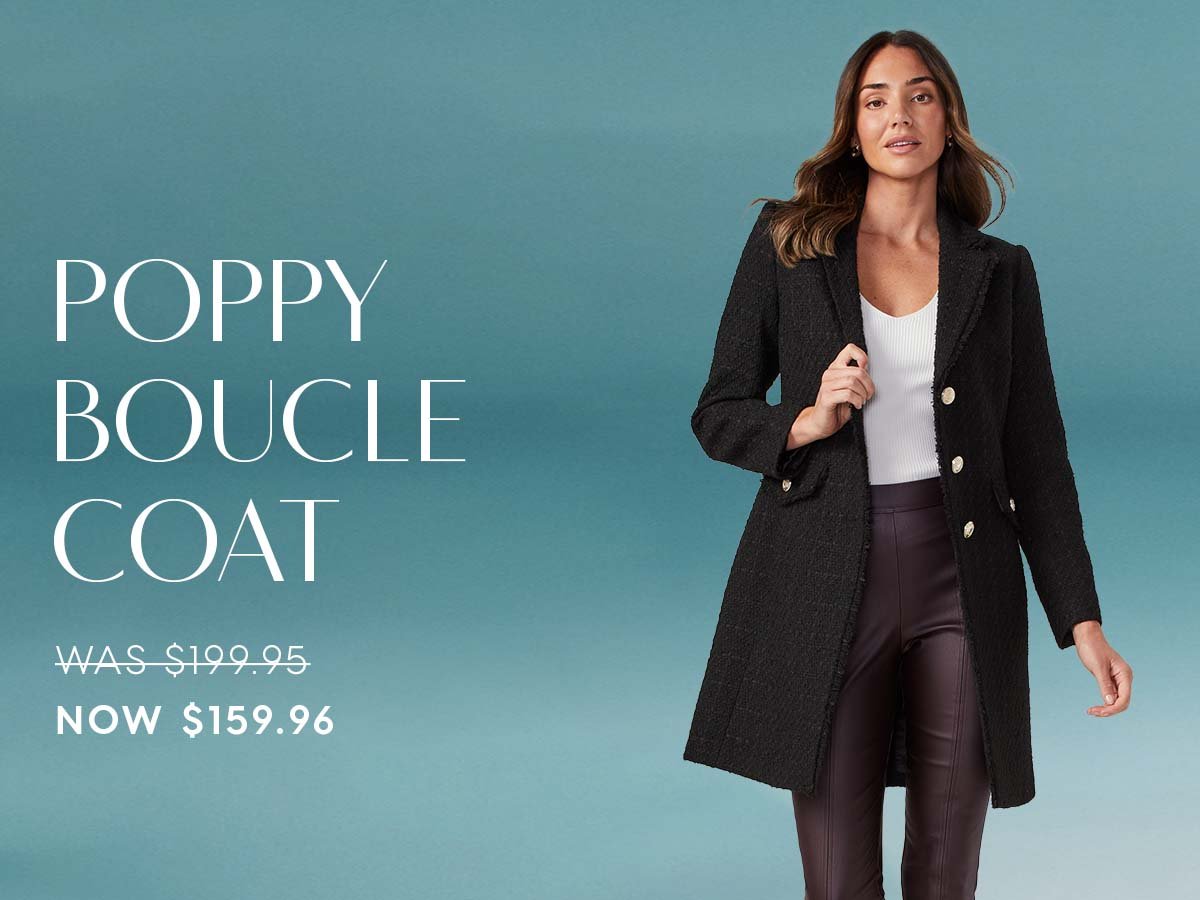 Poppy Boucle Coat. WAS $199.95 NOW $159.96