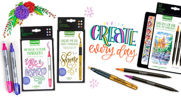 Crayola Signature Brush& Detail Dual -Tip Markers New