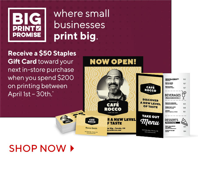 Staples Print & Marketing Quick announcement the big audio event sale