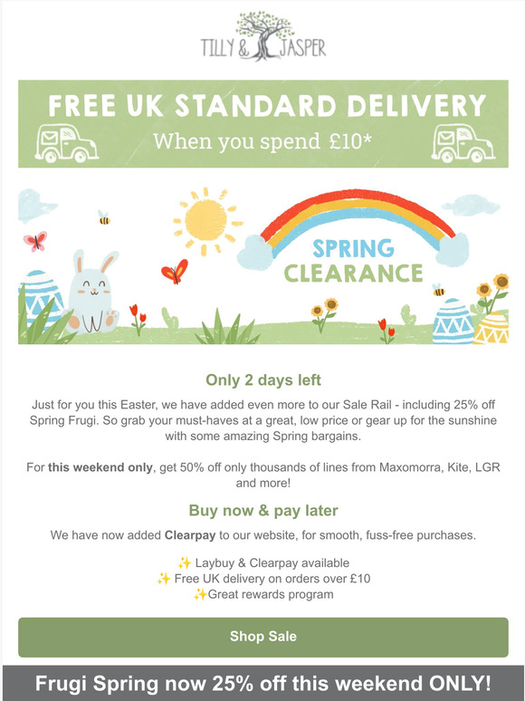 Spring clearance = only 2 days left 